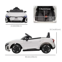 Ride-On Toy On Car with Remote Control, 12V 3.1 MPH Electric Ride for Kids w/ Suspension System, Horn Honking, White