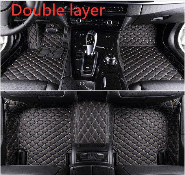 Fully Surrounded Car Leather Floor Mat Pad All Weather Protection