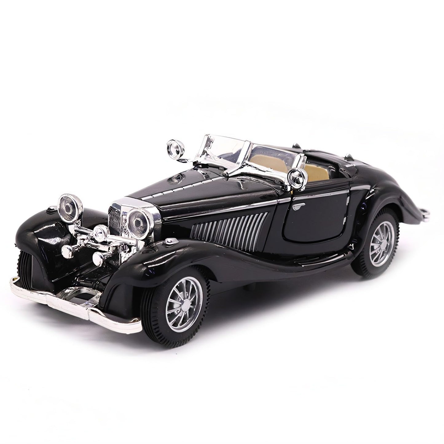 1:28 Scale Pullback Diecast Metal Antique Classic Model Cars Collectible Toy Gifts (BlackLength 6.5in/16.8cm)