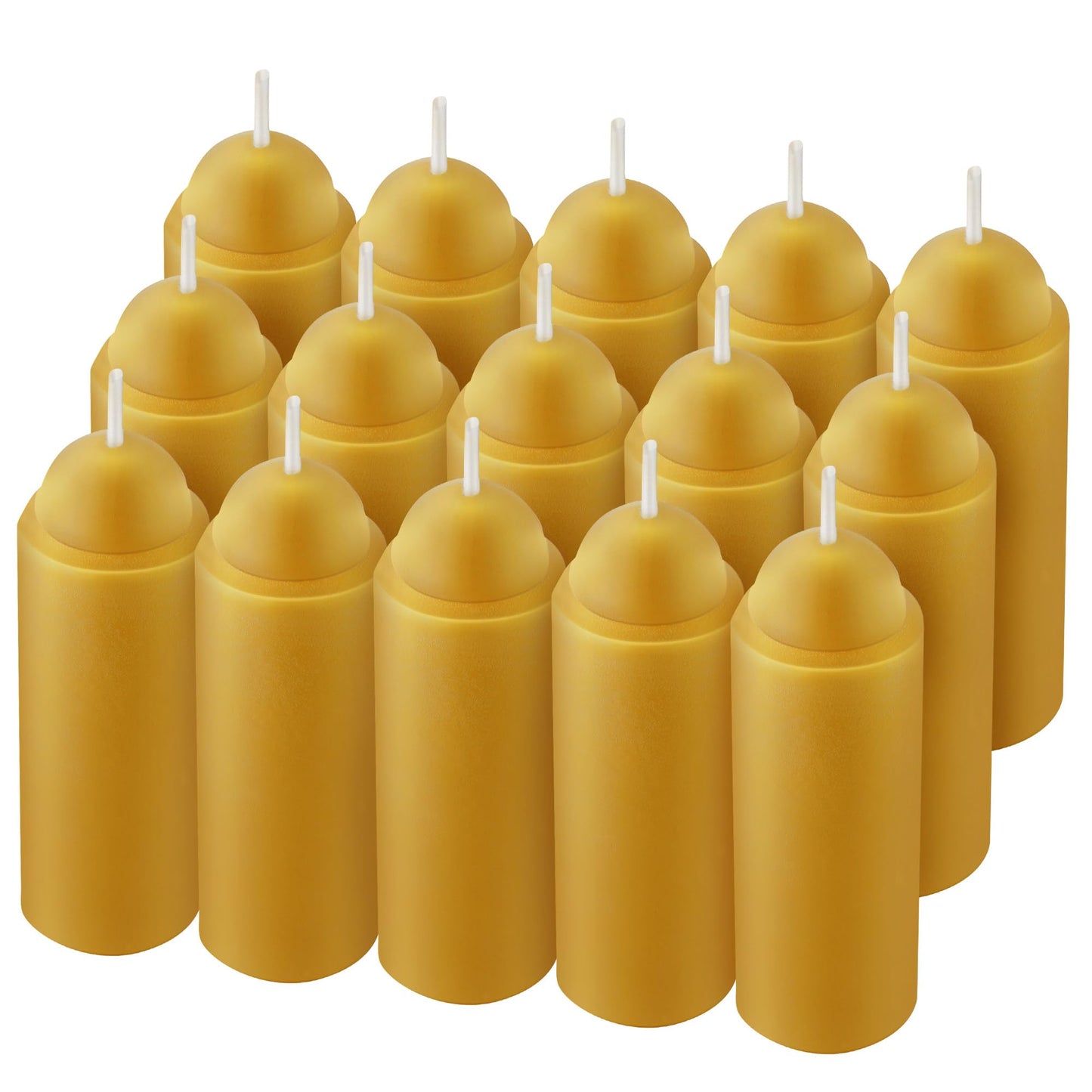 Dunkive 15 Pcs 15H Natural Beeswax Candles for Candle Lanterns Emergency Candle for Outdoor Survival Smokeless Long Lasting Candles for Emergency Survival Home Power Outages