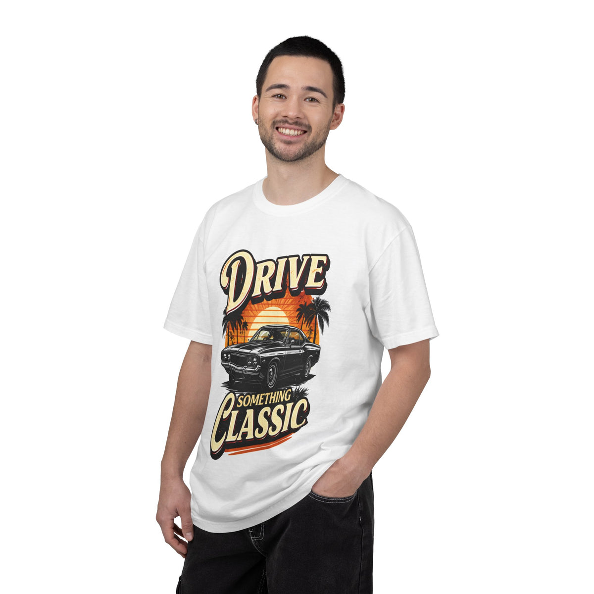 Drive Something Classic T-Shirt — Vintage Muscle Car Sunset Tee