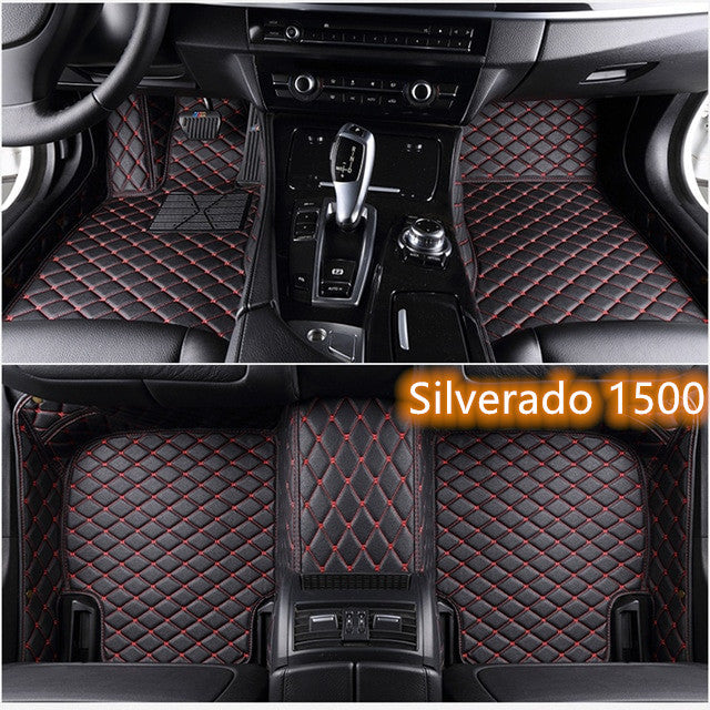 Fully Surrounded Car Leather Floor Mat Pad All Weather Protection