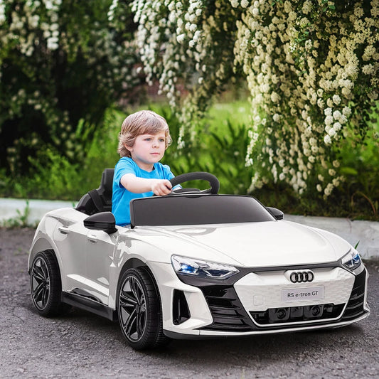 Ride-On Toy On Car with Remote Control, 12V 3.1 MPH Electric Ride for Kids w/ Suspension System, Horn Honking, White