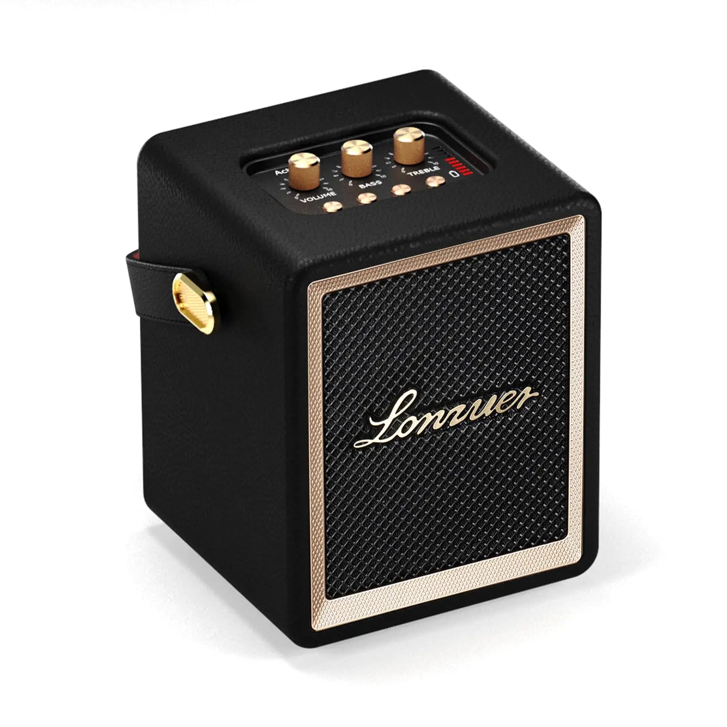 Lonzuer Action Wooden Portable Speaker with Handle Small Portable Bluetooth Speakers with 5000mAh Battery Speakers Bluetooth Wireless for Indoor Outdoor Campaign (Black)