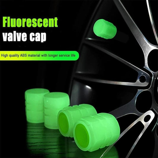 4x Glow-in-Dark Car Tire Valve Caps
