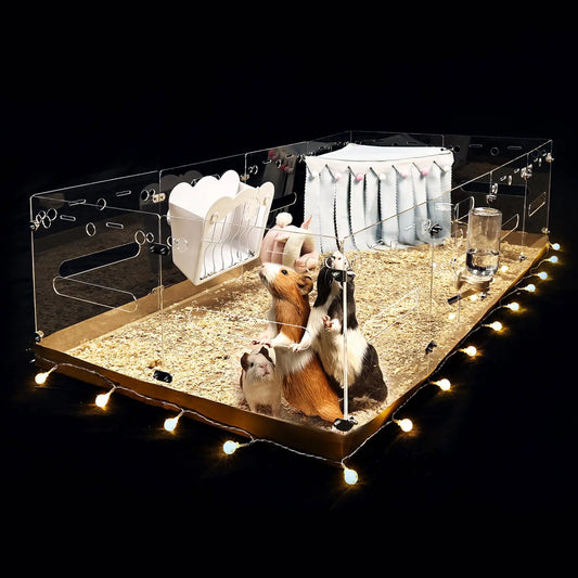 FUNZEAL Guinea Pig Cages-8 Sq.Ft Acrylic Guinea Pig House