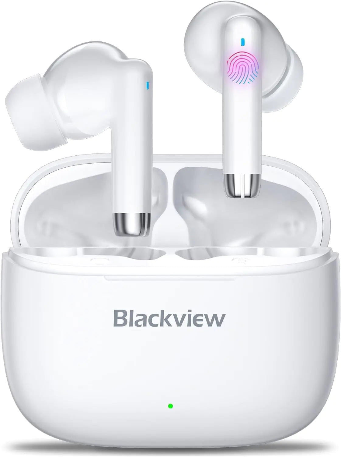 Blackview Wireless Earbuds Airbuds 4 Bluetooth Headphones HiFi Stereo Earbuds with Replaceable Eartip Bluetooth 5.3 Earphones with Mic 36H Playtime - White