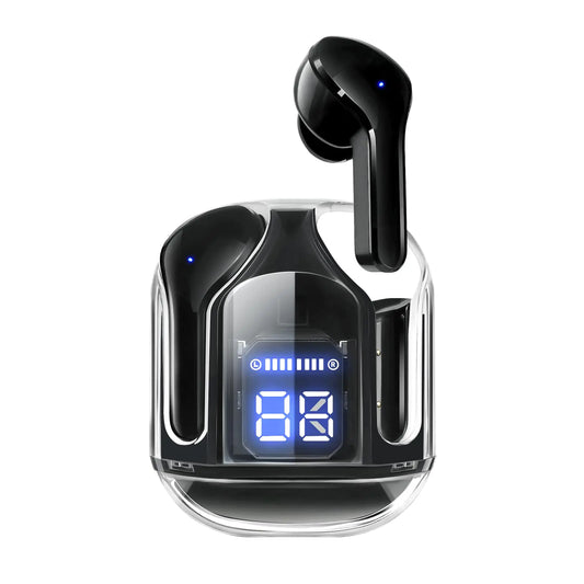 Wireless Earbuds Bluetooth HeadphonesENC Noise Cancelling Bluetooth Earbuds with LED Display Charging CaseMini Earbuds 5.3 in Ear Lightweight Headphones Built in Mic Calls for Android iOS Black